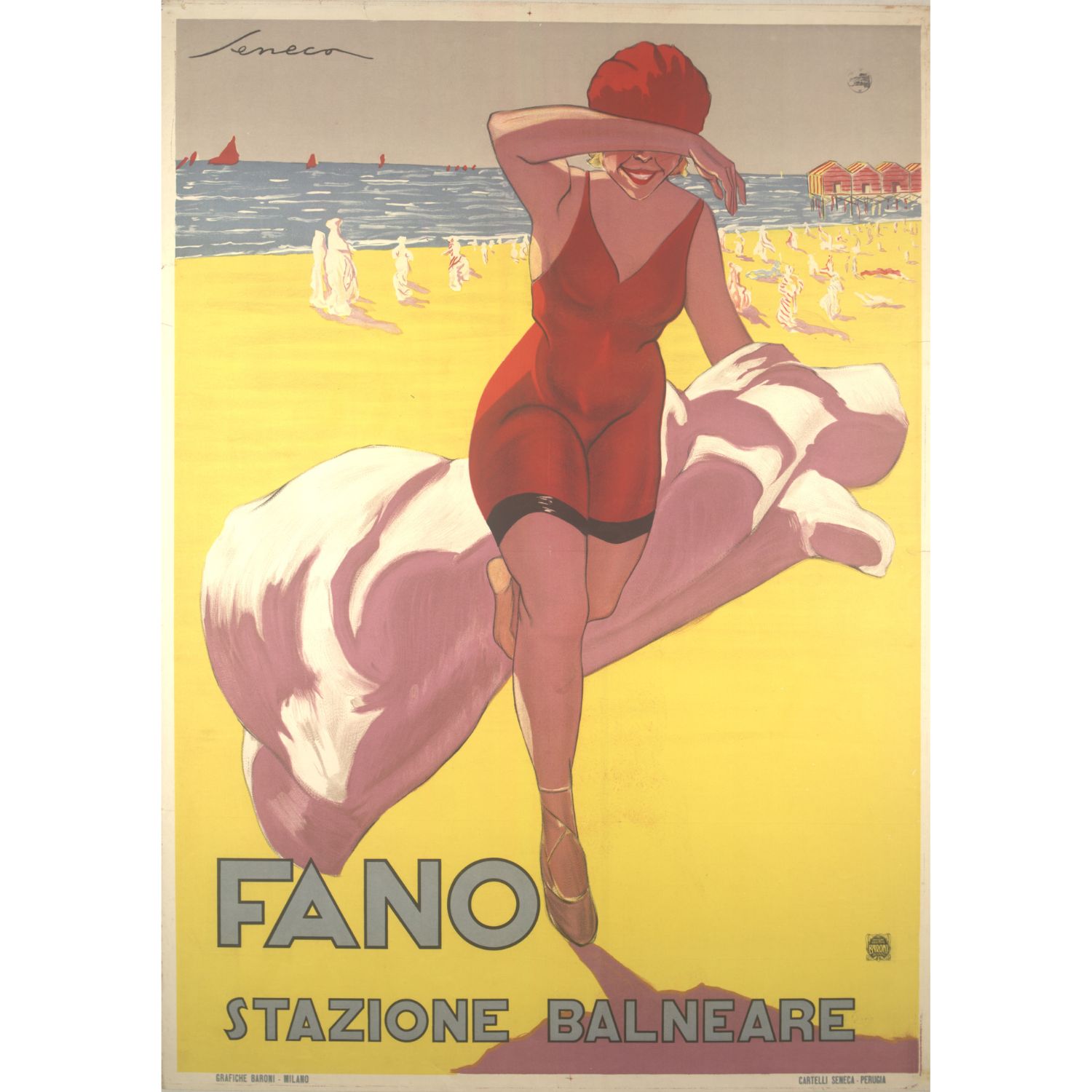 Fano Stazione Balneare - 1924© Comune di Milano, tutti i diritti riservati- Raccolta delle Stampe “Achille Bertarelli”, Castello Sforzesco, Milano.